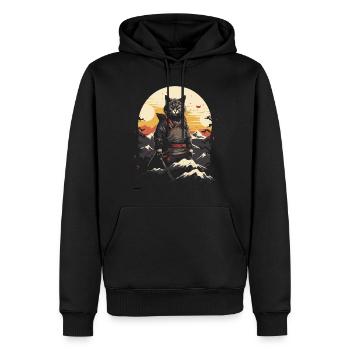 Jeu d’épée japonais Samurai Kitty - Sweat à capuche Premium bio Homme - noir - Devant - Nico (187cm)