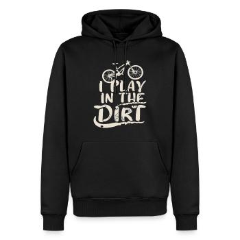 VTT Je joue dans la terre - Sweat à capuche Premium bio Homme - noir - Devant - Nico (187cm)