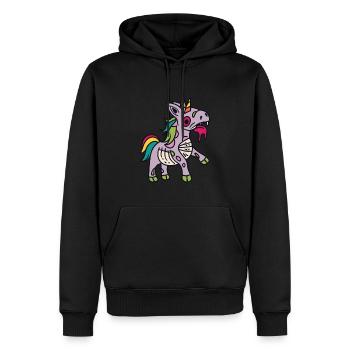 Zombiecorn Zombie Einhorn Einhorn Halloween - Männer Premium Bio Hoodie - Schwarz - Vorne - Nico (187cm)