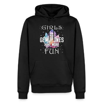 Lustige Edelstein -Chakra -Heilerin Spirituelle - Männer Premium Bio Hoodie - Schwarz - Vorne - Nico (187cm)