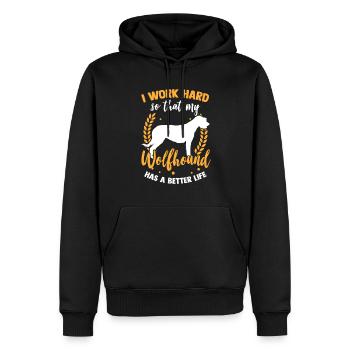 Travailler pour mon Irish Wolfhound Wolfhound - Sweat à capuche Premium bio Homme - noir - Devant - Nico (187cm)