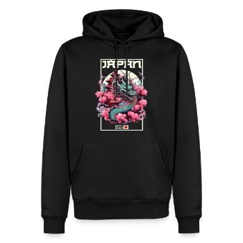 Tokyo Asie 80s Dragon Dragon Rétro Japonais - Sweat à capuche Premium bio Homme - noir - Devant - Nico (187cm)