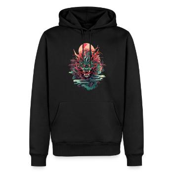 Tokyo Asie 80s Dragon Dragon Rétro Japonais - Sweat à capuche Premium bio Homme - noir - Devant - Nico (187cm)