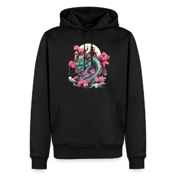 Tokyo Asie 80s Dragon Dragon Rétro Japonais - Sweat à capuche Premium bio Homme - noir - Devant - Nico (187cm)
