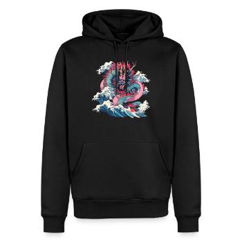 Tokyo Asie 80s Dragon Dragon Rétro Japonais - Sweat à capuche Premium bio Homme - noir - Devant - Nico (187cm)