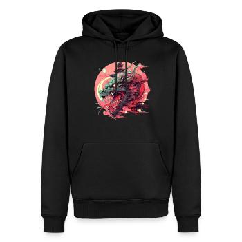 Tokyo Asie 80s Dragon Dragon Rétro Japonais - Sweat à capuche Premium bio Homme - noir - Devant - Nico (187cm)
