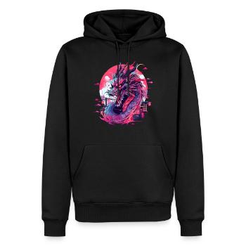 Tokyo Asie 80s Dragon Dragon Rétro Japonais - Sweat à capuche Premium bio Homme - noir - Devant - Nico (187cm)