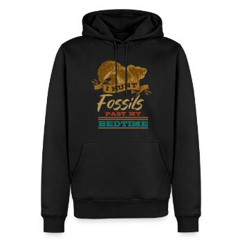 Fossiles, paléontologue, collectionneur de fossiles, - Sweat à capuche Premium bio Homme - noir - Devant - Nico (187cm)