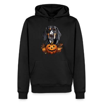 Bluetick Coonhound Chien Citrouille Paresseux Halloween - Sweat à capuche Premium bio Homme - noir - Devant - Nico (187cm)
