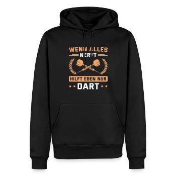 Dart Wenn alles nervt Dartsport - Männer Premium Bio Hoodie - Schwarz - Vorne - Nico (187cm)