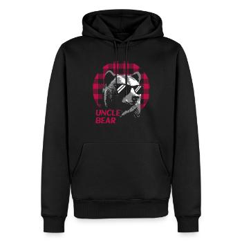 Oncle Ours - Sweat à capuche Premium bio Homme - noir - Devant - Nico (187cm)