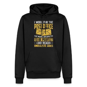 Travailleur des postes Drôle de facteur Facteur Mailman Post - Sweat à capuche Premium bio Homme - noir - Devant - Nico (187cm)