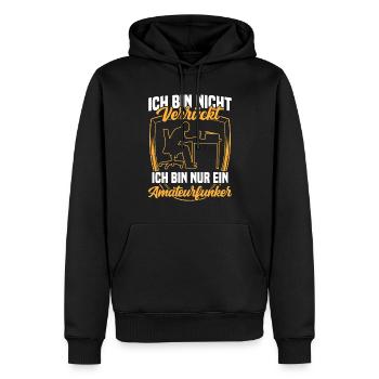 Amateurfunker ist nicht verrückt Hobbyfunker - Männer Premium Bio Hoodie - Schwarz - Vorne - Nico (187cm)