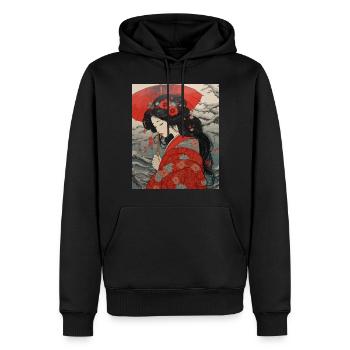 Japanese Print Geisha Art - Männer Premium Bio Hoodie - Schwarz - Vorne - Nico (187cm)