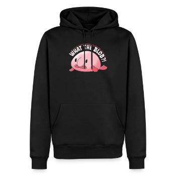 Blobfish What The Blob?! - Men’s Premium Organic Hoodie - black - Front - Nico (187cm)