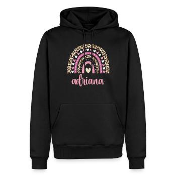 Adriana Regenbogen Name Geburtstag Adriana - Männer Premium Bio Hoodie - Schwarz - Vorne - Nico (187cm)