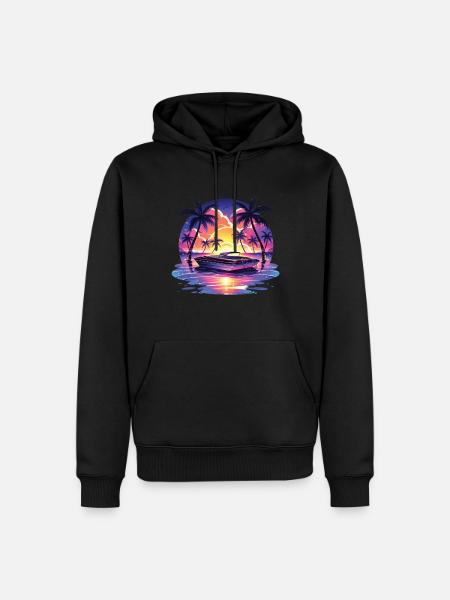 Bateau - Sweat à capuche Premium bio Homme - noir