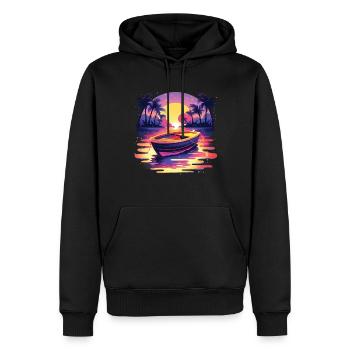Boat - Men’s Premium Organic Hoodie - black - Front - Nico (187cm)