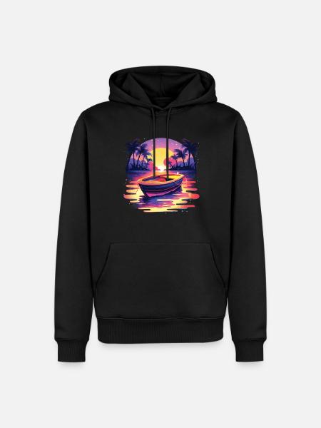 Boot - Männer Premium Bio Hoodie - Schwarz