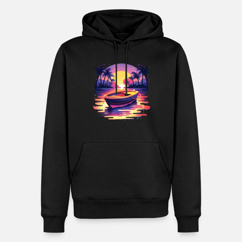 Boot - Männer Premium Bio Hoodie - Schwarz