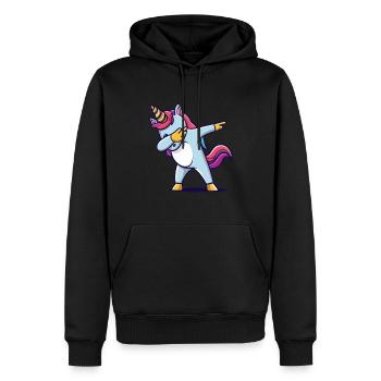 Dab Dabbing Unicorn Dabbendes Einhorn Tanz - Männer Premium Bio Hoodie - Schwarz - Vorne - Nico (187cm)