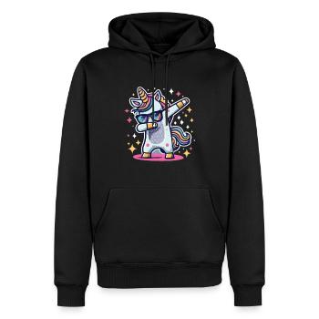 Dab Dabbing Licorne Dabbing Danse de la licorne - Sweat à capuche Premium bio Homme - noir - Devant - Nico (187cm)