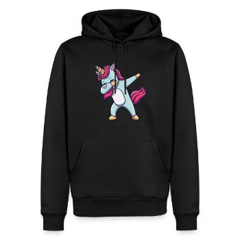 Dab Dabbing Unicorn Dabbendes Einhorn Tanz - Männer Premium Bio Hoodie - Schwarz - Vorne - Nico (187cm)