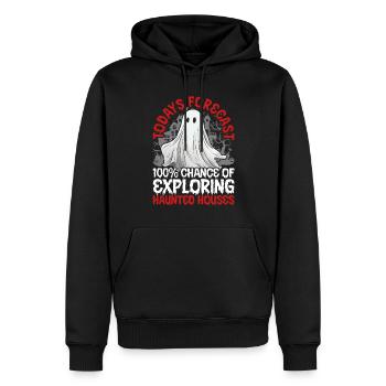 Ghost Hunt Paranormal Investigator Haunted Houses - Sweat à capuche Premium bio Homme - noir - Devant - Nico (187cm)