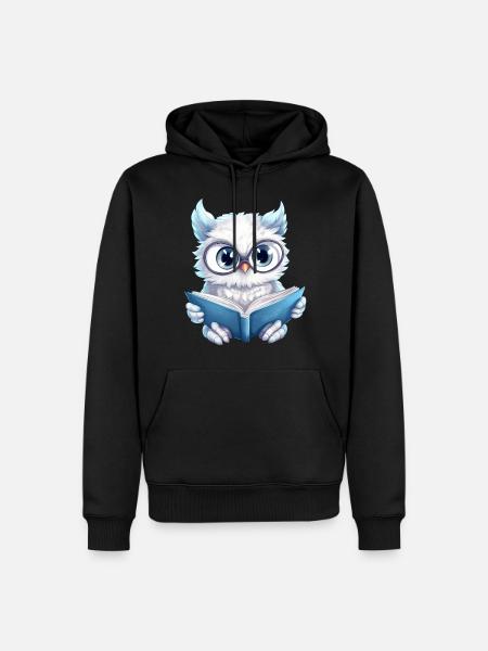 Læsning af sneugle: Det perfekte design til bøger - Herre Premium økologisk hoodie - sort
