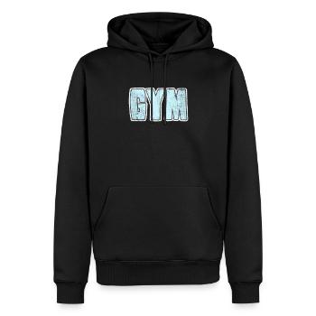 Gym Fitnessstudio - Männer Premium Bio Hoodie - Schwarz - Vorne - Nico (187cm)