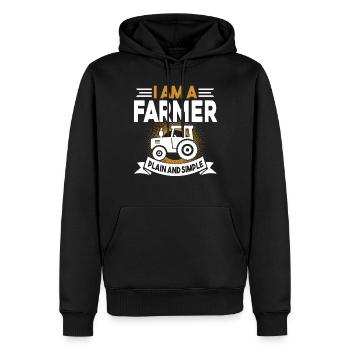 Farmer I Am A Farmer Plain And Simple - Men’s Premium Organic Hoodie - black - Front - Nico (187cm)