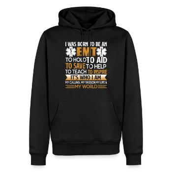 EMT I Was Born To Be An EMT - Men’s Premium Organic Hoodie - black - Front - Nico (187cm)