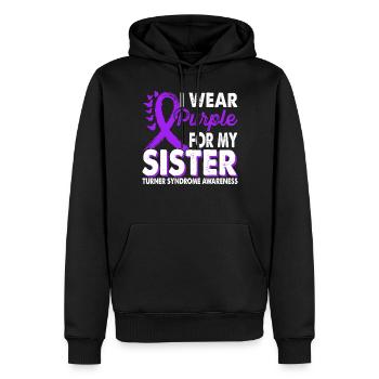 Portez du violet pour le Mois de la sensibilisation - Sweat à capuche Premium bio Homme - noir - Devant - Nico (187cm)