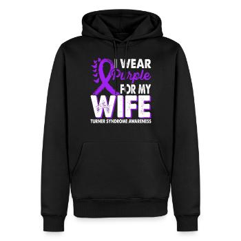Portez du violet pour soutenir le - Sweat à capuche Premium bio Homme - noir - Devant - Nico (187cm)