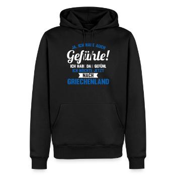 Griechen Grieche Griechenland - Männer Premium Bio Hoodie - Schwarz - Vorne - Nico (187cm)