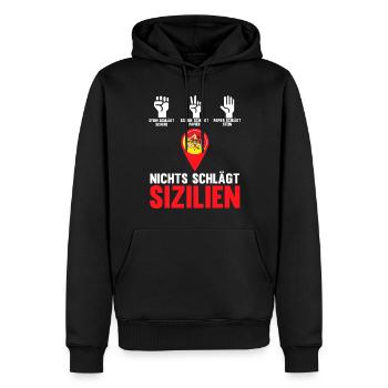 Sizilianer Sizilianisch Sizilien - Männer Premium Bio Hoodie - Schwarz - Vorne - Nico (187cm)