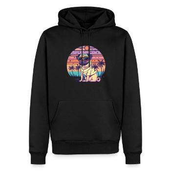 Mops Mops Hund Mops Geschenke Mops Sonnenbrille - Männer Premium Bio Hoodie - Schwarz - Vorne - Nico (187cm)