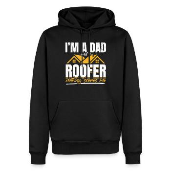 I'm A Dad And A Roofer Nothing Scares Me - Roofer - Men’s Premium Organic Hoodie - black - Front - Nico (187cm)