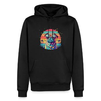 Mops Mops Hund Mops Geschenke Mops Sonnenbrille - Männer Premium Bio Hoodie - Schwarz - Vorne - Nico (187cm)