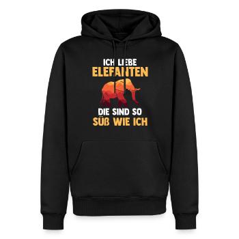 Elefant Elefanten - Männer Premium Bio Hoodie - Schwarz - Vorne - Nico (187cm)