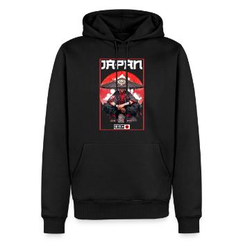 Asie 80s Samouraï Rétro Japonais Samouraï - Sweat à capuche Premium bio Homme - noir - Devant - Nico (187cm)
