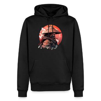 Asia 80s Japanese Retro Samurai Samurai - Men’s Premium Organic Hoodie - black - Front - Nico (187cm)