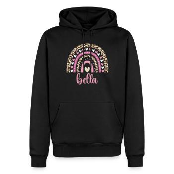 Bella Regenbogen Name Geburtstag Bella - Männer Premium Bio Hoodie - Schwarz - Vorne - Nico (187cm)