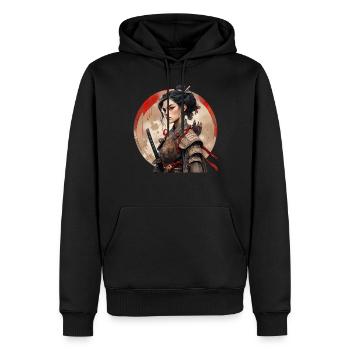 Asia 80s Japanese Retro Samurai Samurai - Men’s Premium Organic Hoodie - black - Front - Nico (187cm)