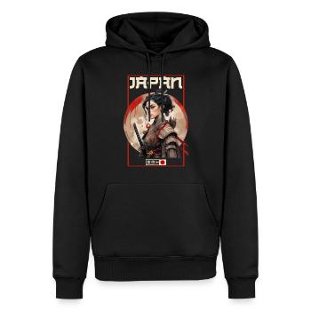 Asie 80s Samouraï Rétro Japonais Samouraï - Sweat à capuche Premium bio Homme - noir - Devant - Nico (187cm)