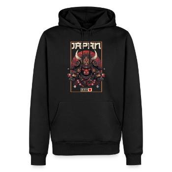 Asie 80s Samouraï Rétro Japonais Samouraï - Sweat à capuche Premium bio Homme - noir - Devant - Nico (187cm)