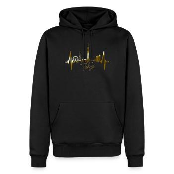 Tokio Skyline Herzschlag Japan Herz I Love Tokyo - Männer Premium Bio Hoodie - Schwarz - Vorne - Nico (187cm)