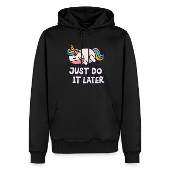 Licorne Licorne épaisse Licorne Chill Relax - Sweat à capuche Premium bio Homme - noir - Devant - Nico (187cm)