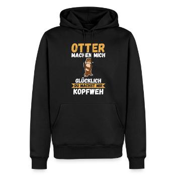 Seeotter Fischotter Otter - Männer Premium Bio Hoodie - Schwarz - Vorne - Nico (187cm)