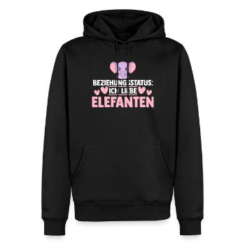 Elefant Elefanten - Männer Premium Bio Hoodie - Schwarz - Vorne - Nico (187cm)